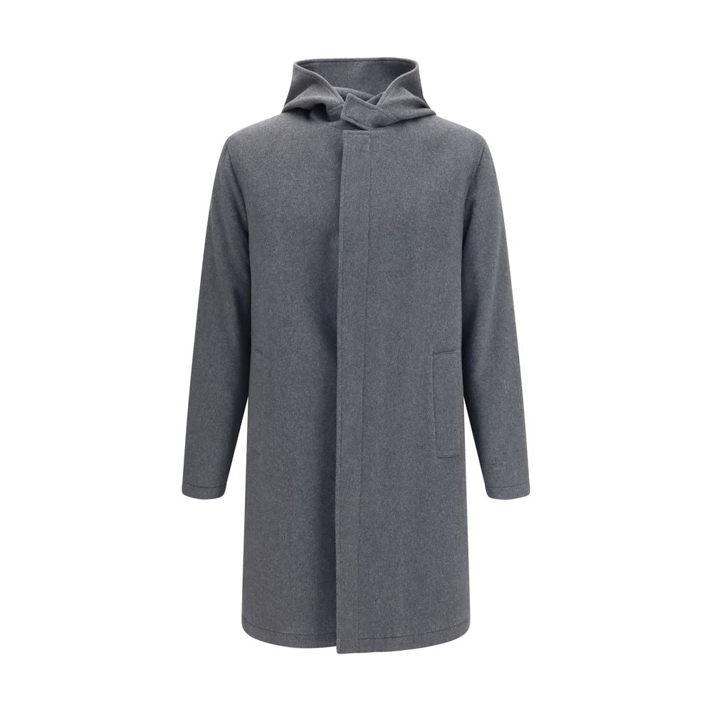 Lardini Gray Wool Oves Aries Coat