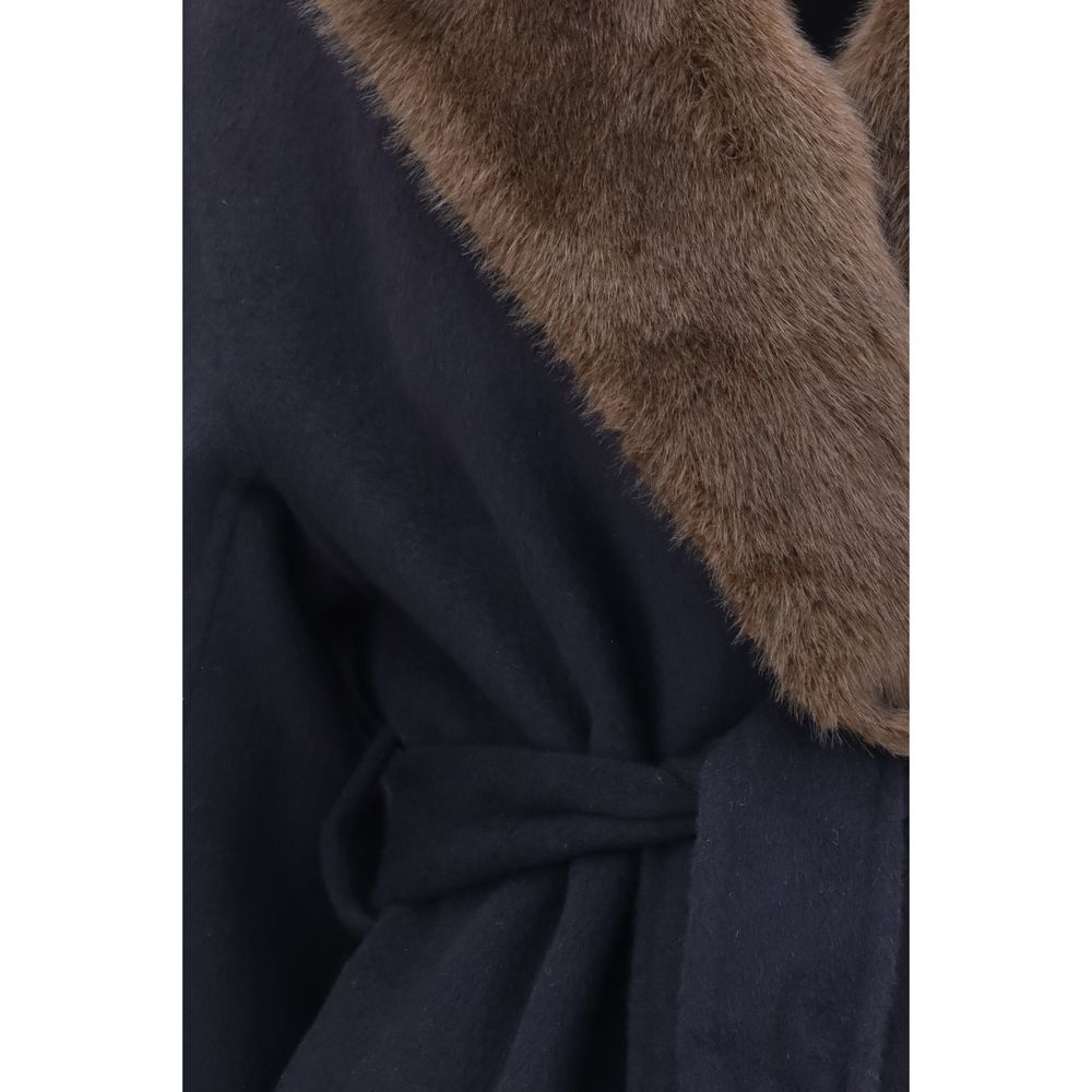 P.A.R.O.S.H. Blue Wool Oves Aries Coat