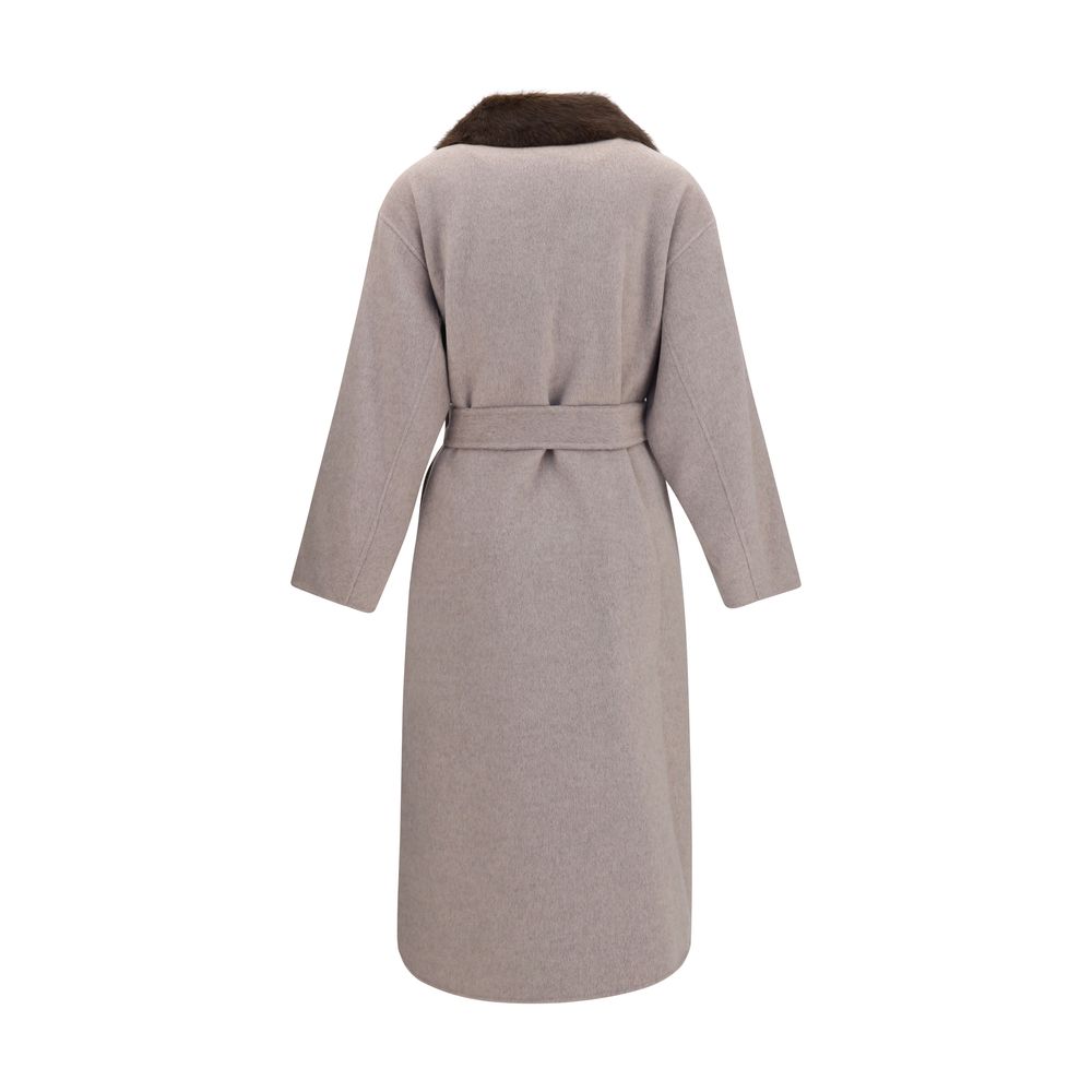 P.A.R.O.S.H. Beige Wool Oves Aries Coat