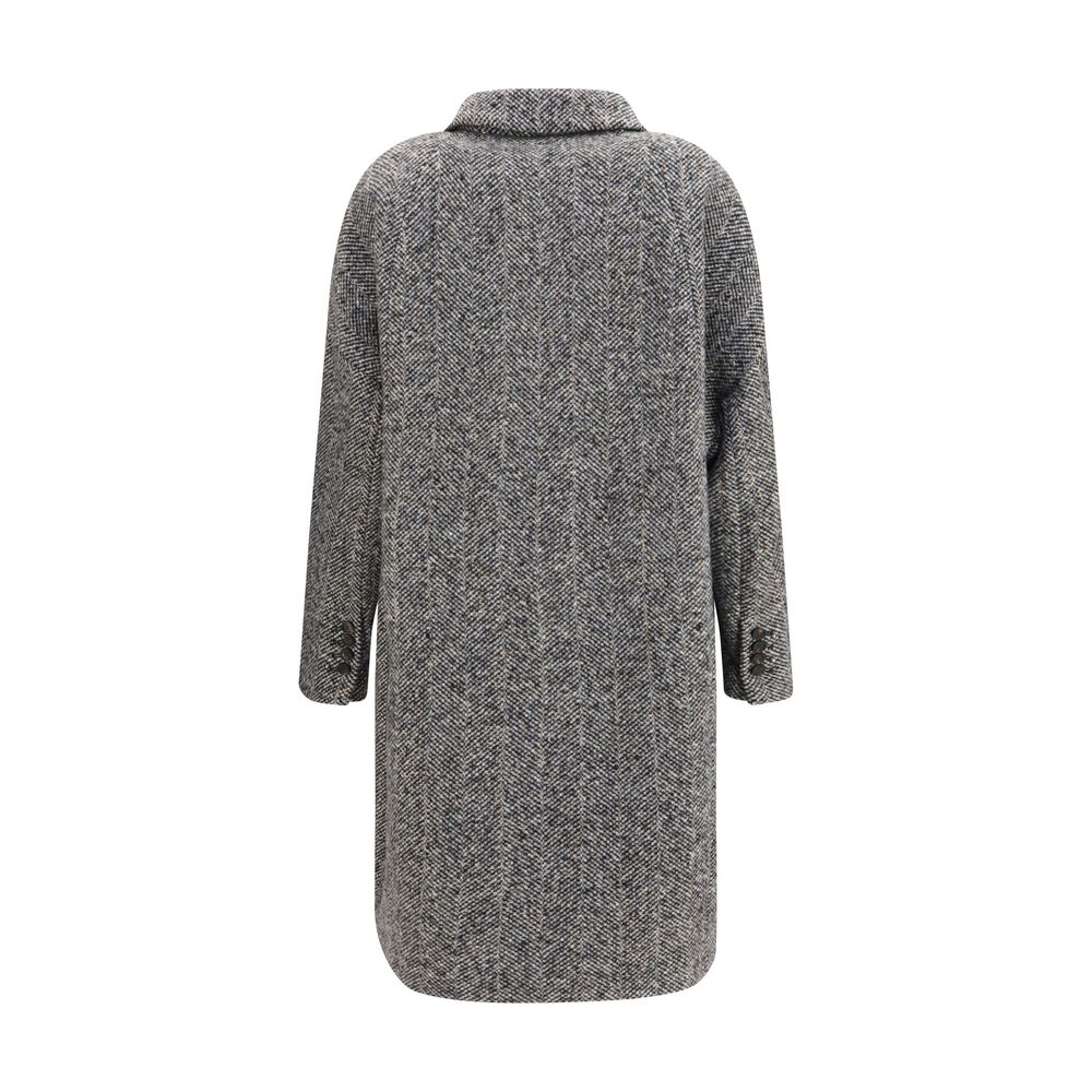 Brunello Cucinelli Gray Wool Oves Aries Coat