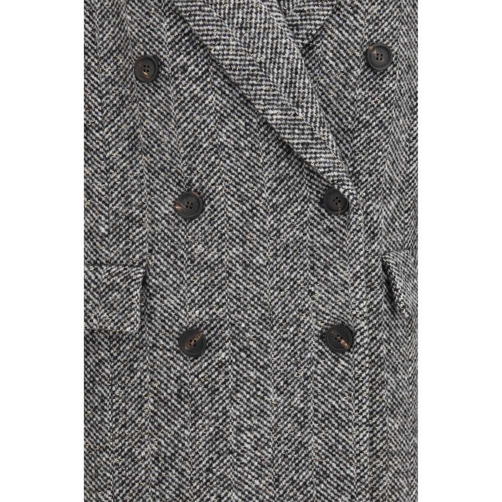 Brunello Cucinelli Gray Wool Oves Aries Coat