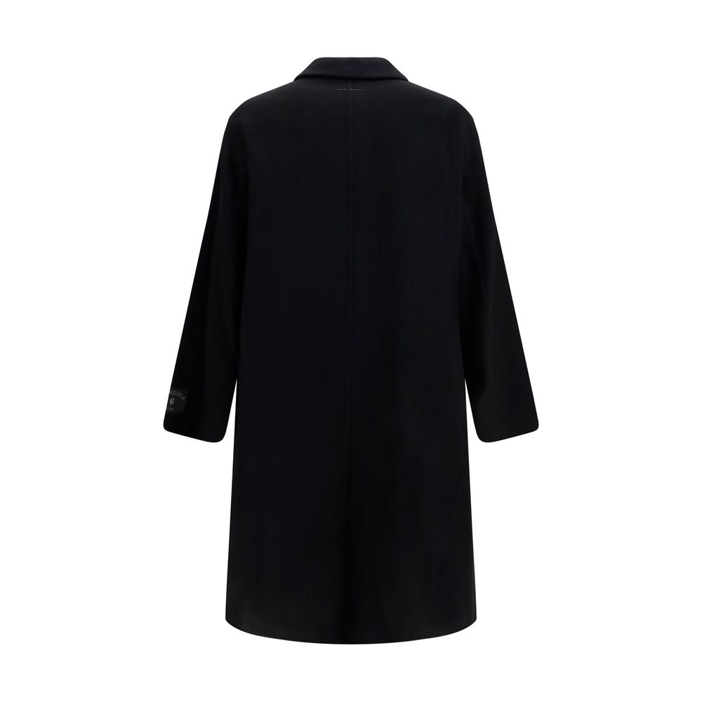 MM6 Black Wool Oves Aries Coat