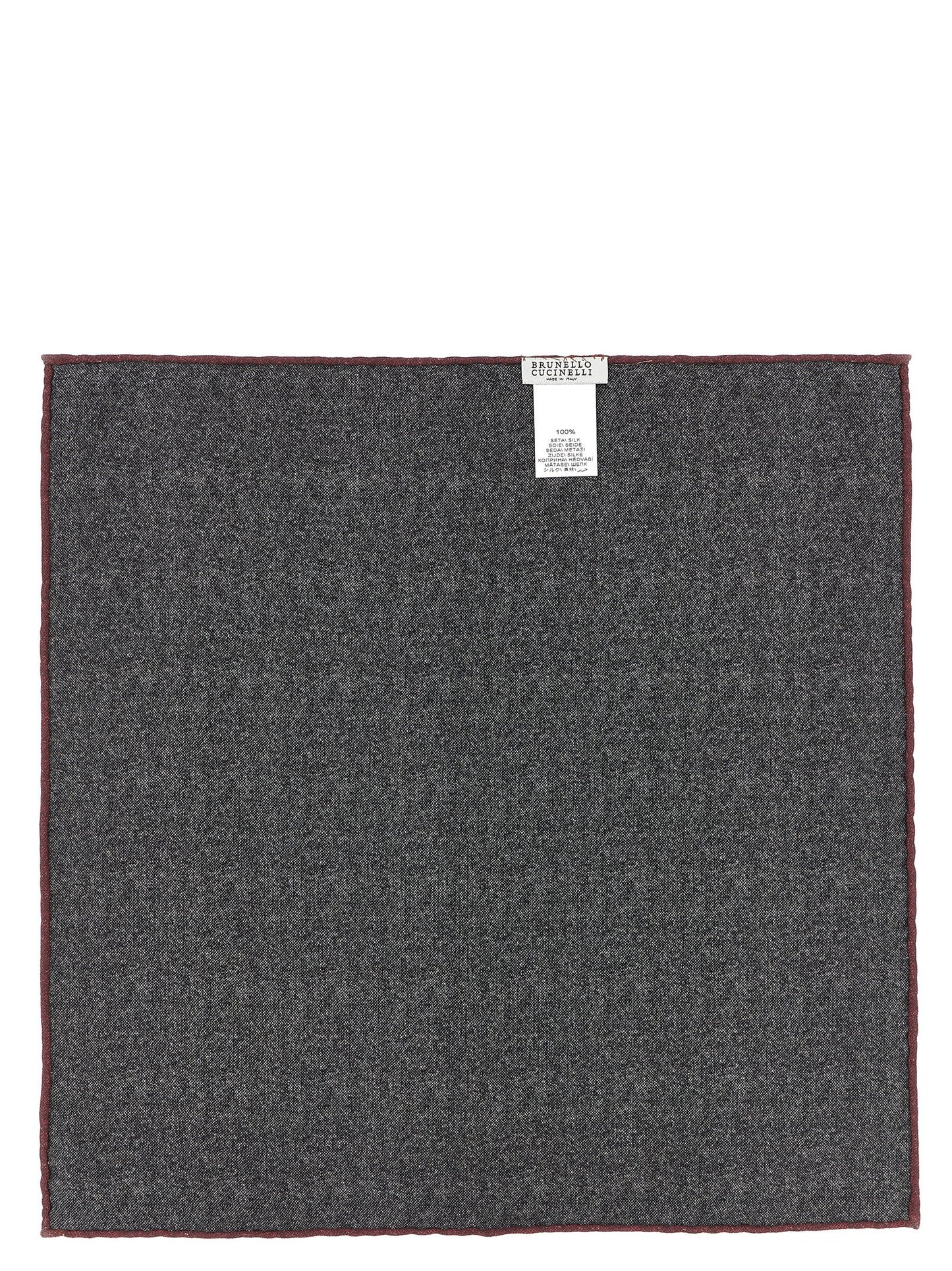 Brunello Cucinelli Gray Silk Pocket Square
