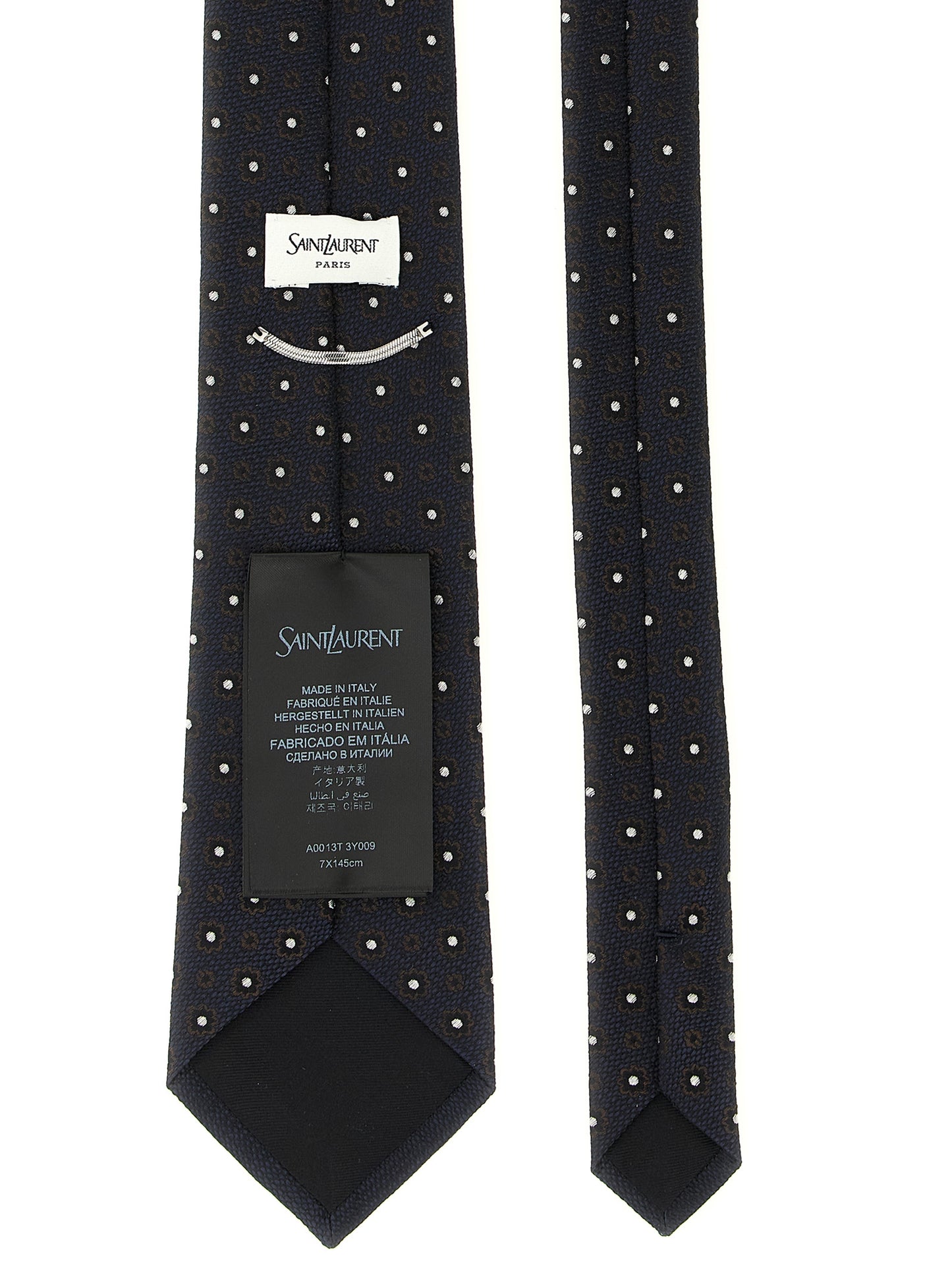 Saint Laurent Blue Silk Tie