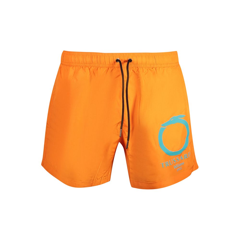 Trussardi Orange Polyester Swim Shorts