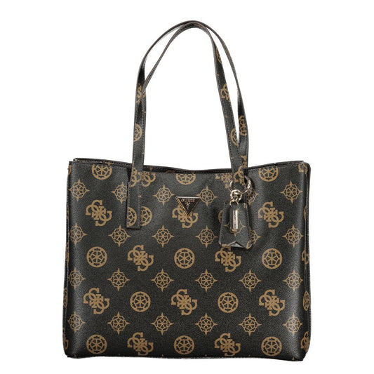 Guess Jeans Brown Polyurethane Women's Bag with Dual Handles and Spacious Compartments
