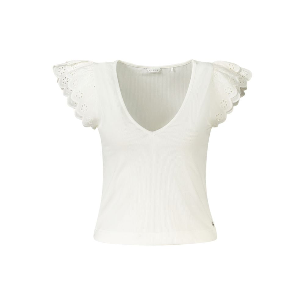 Guess Jeans White Polyester T-Shirt