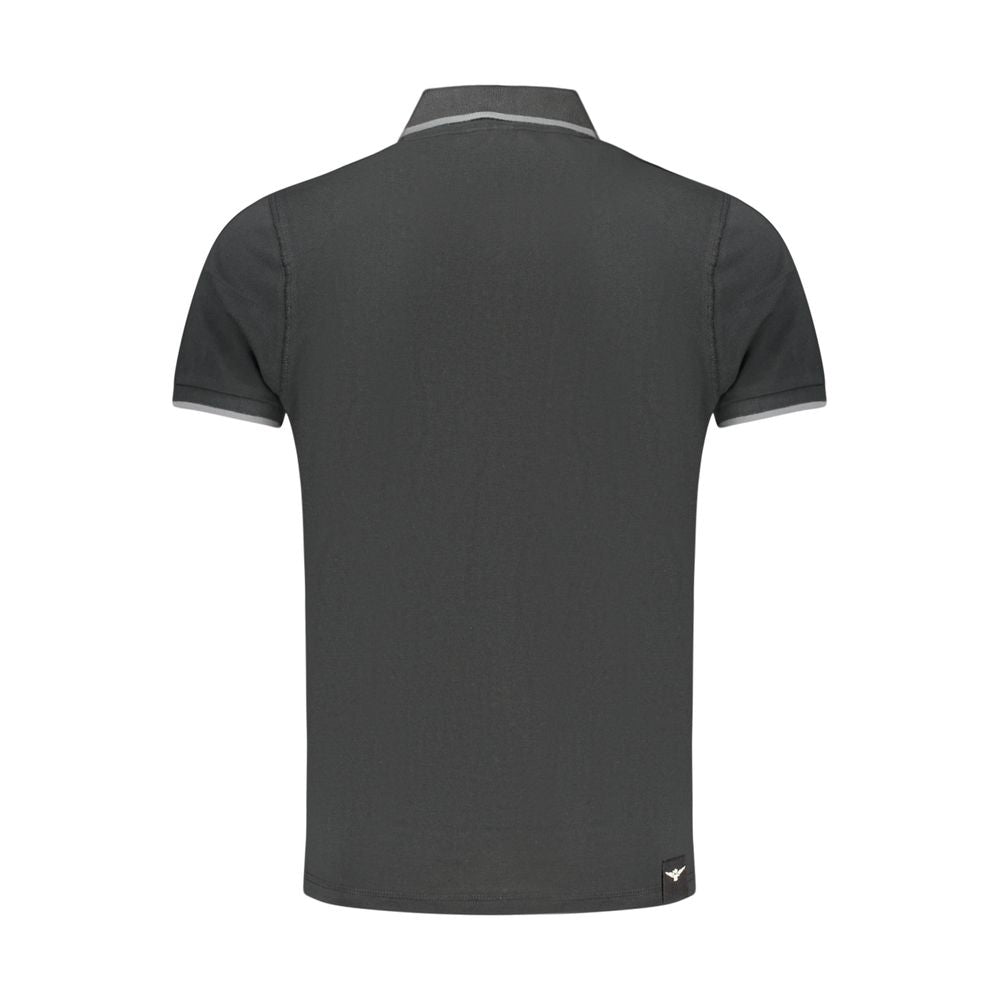 Accademia Militare Black Cotton Polo Shirt