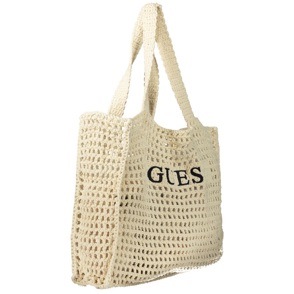 Guess Jeans Beige Cotton Handbag
