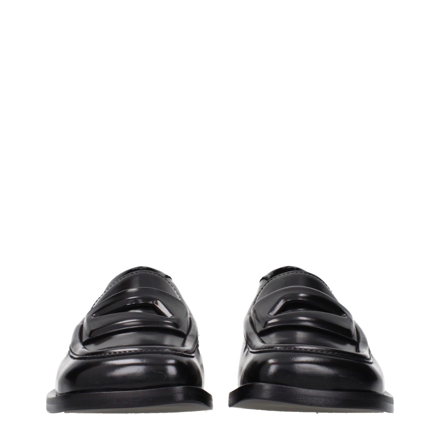 The Attico Black Leather Slip-On Loafers