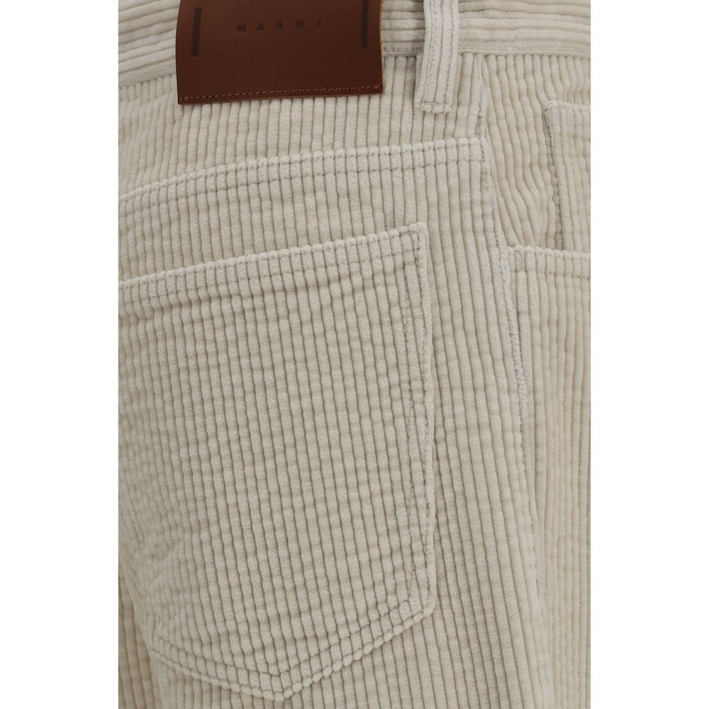 Marni Beige Cotton Flared Pants