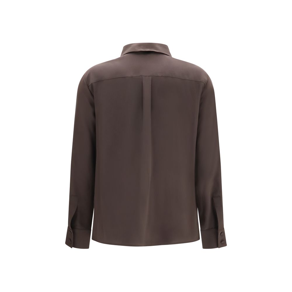 Lardini Brown Silk Dress Shirt