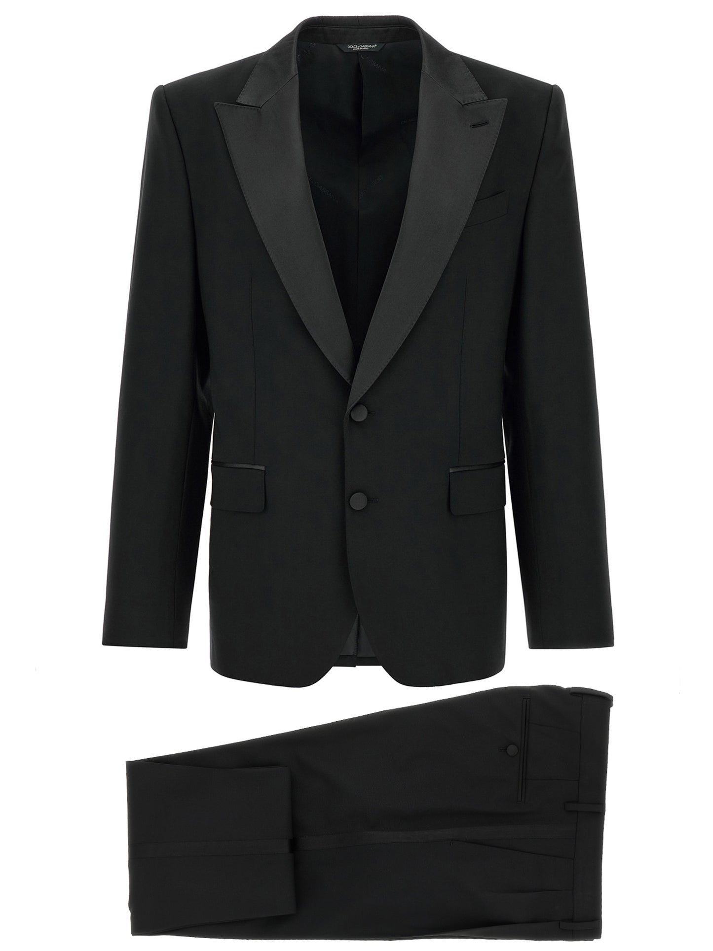 Dolce & Gabbana Black Virgin Wool Two-Piece Suit