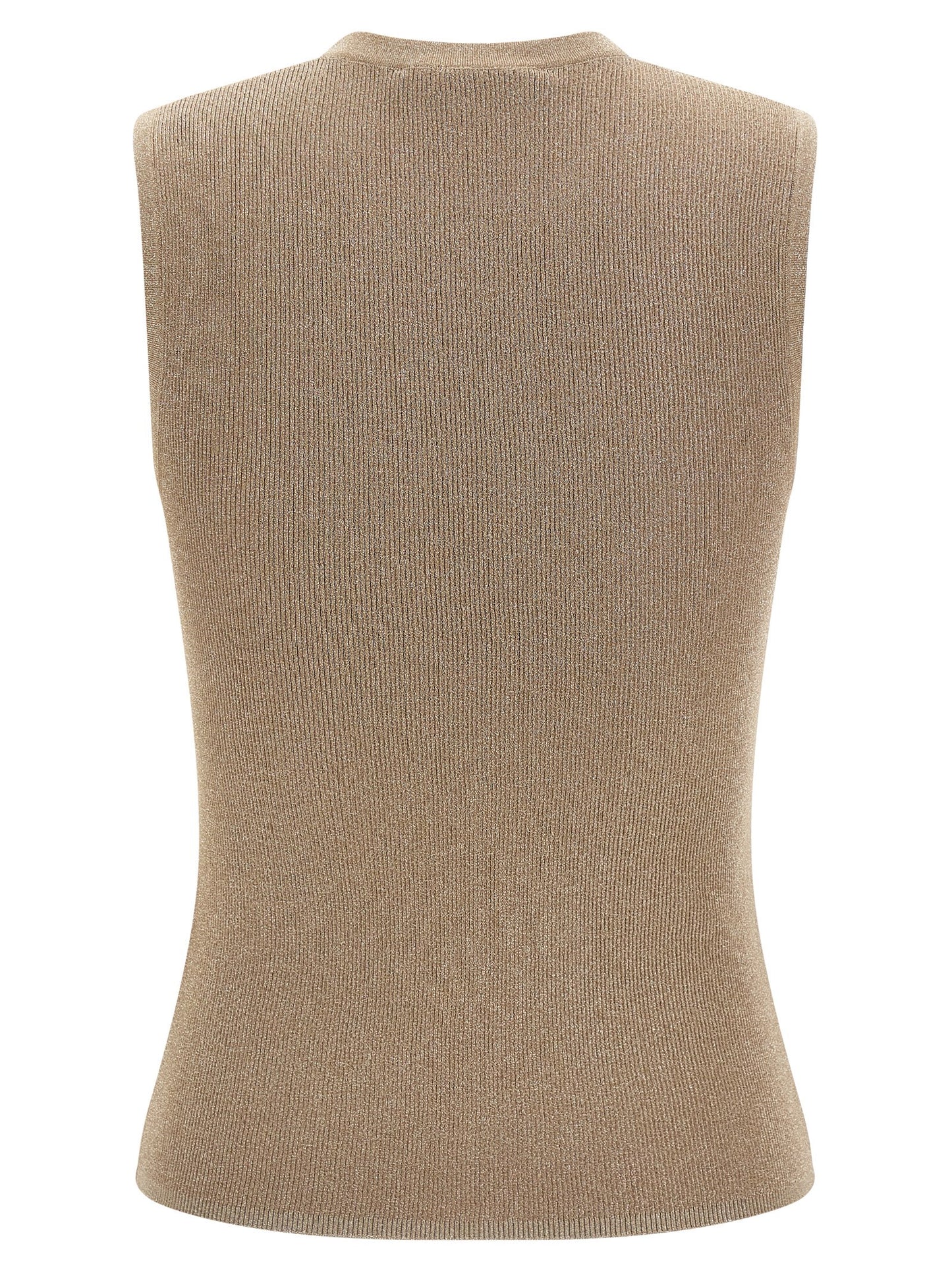 Max Mara Beige Polyamide Sleeveles T-Shirt