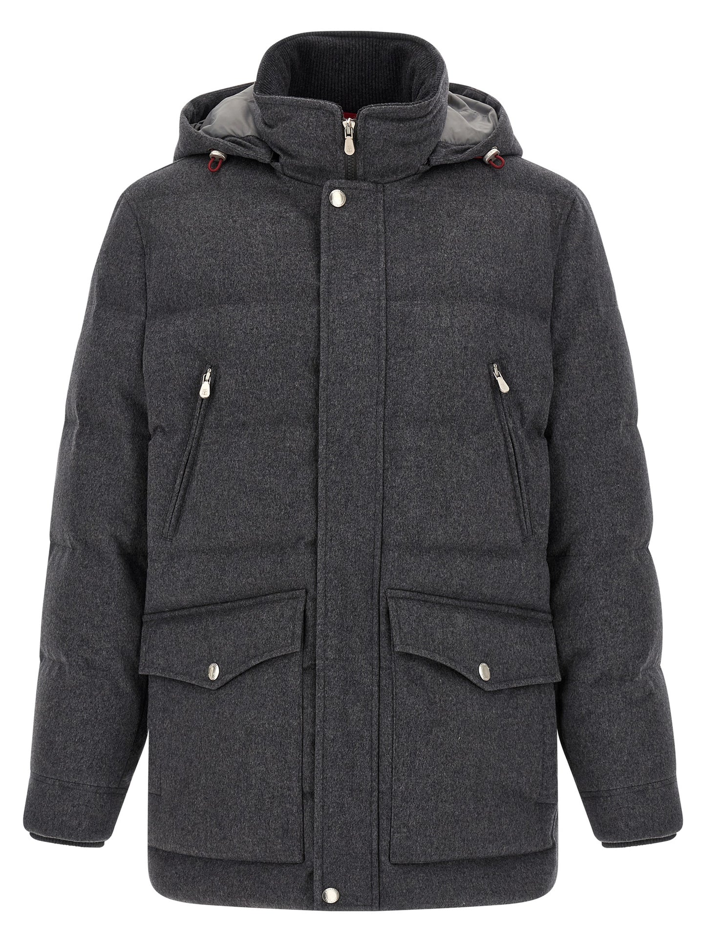 Brunello Cucinelli Gray Wool Parka