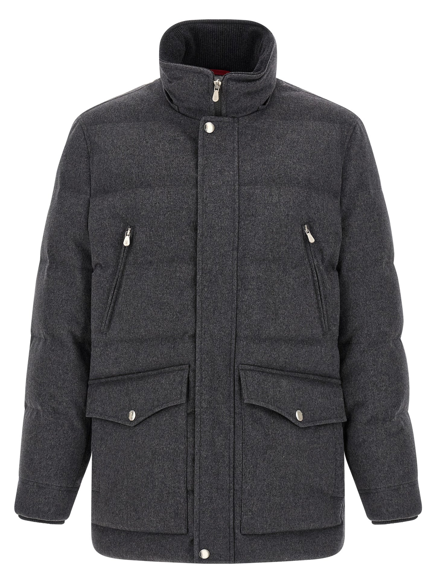 Brunello Cucinelli Gray Wool Parka