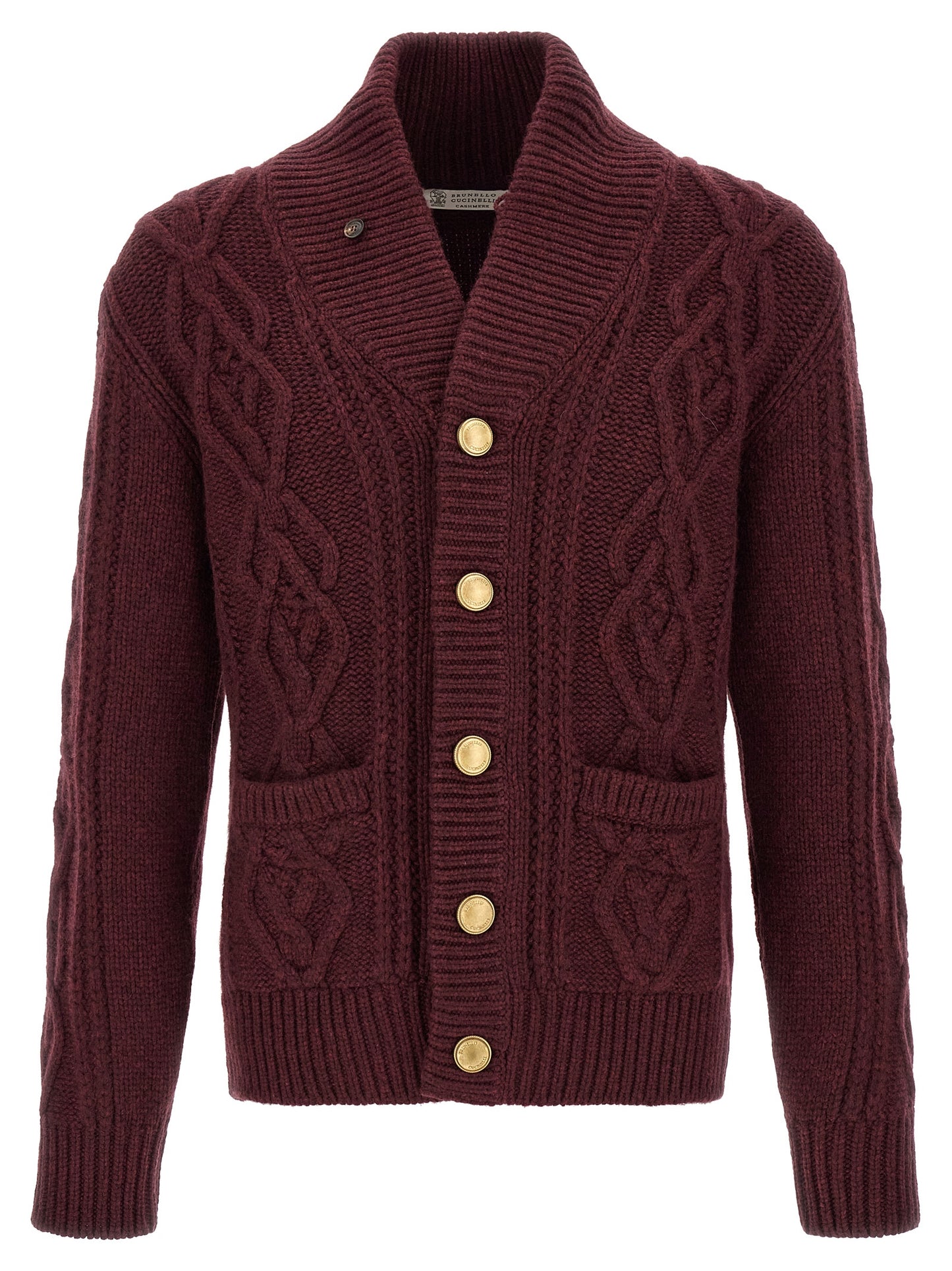 Brunello Cucinelli Bordeaux Cashmere Cardigan