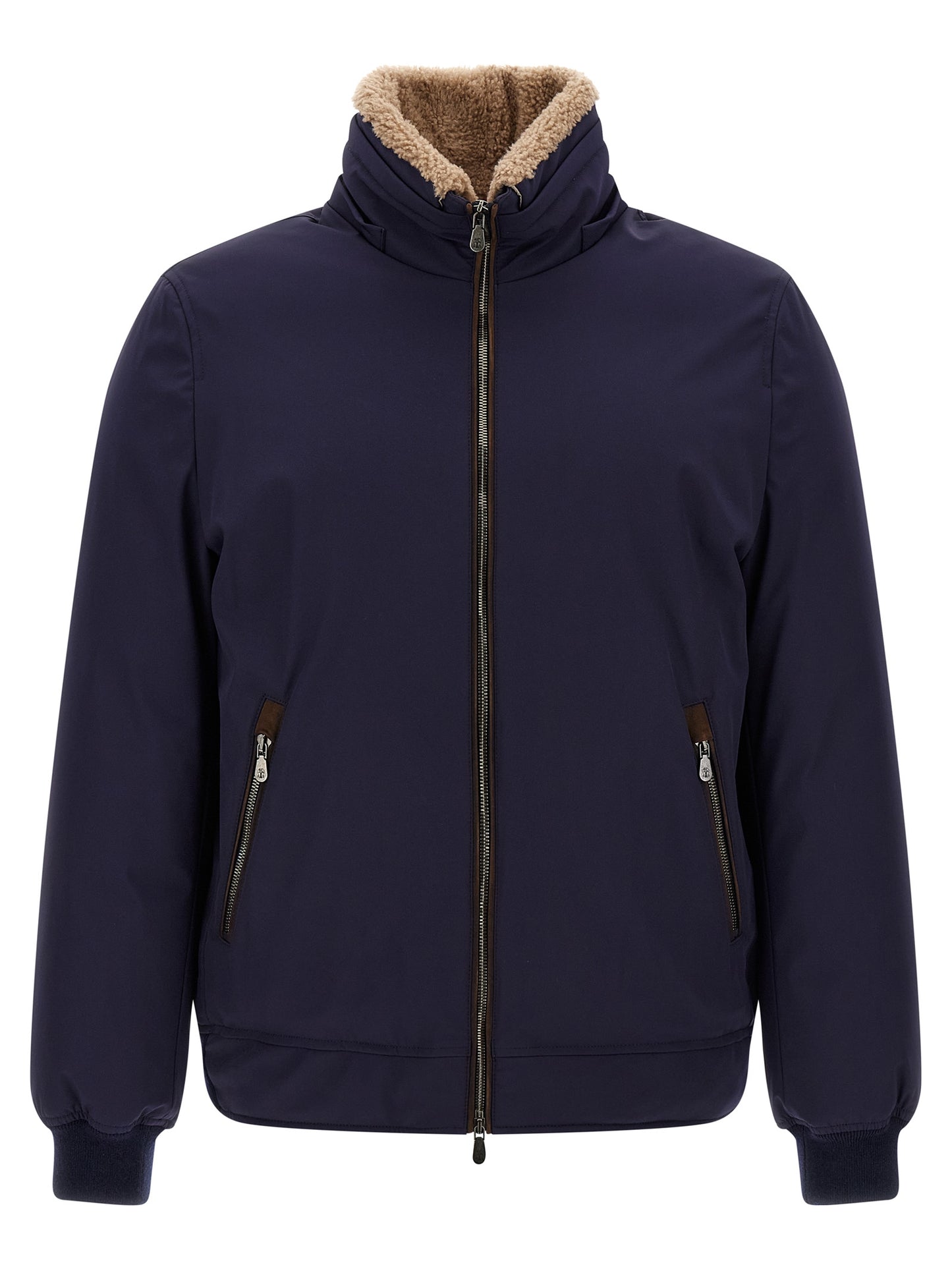 Brunello Cucinelli Blue Polyamide Full-Length Jacket