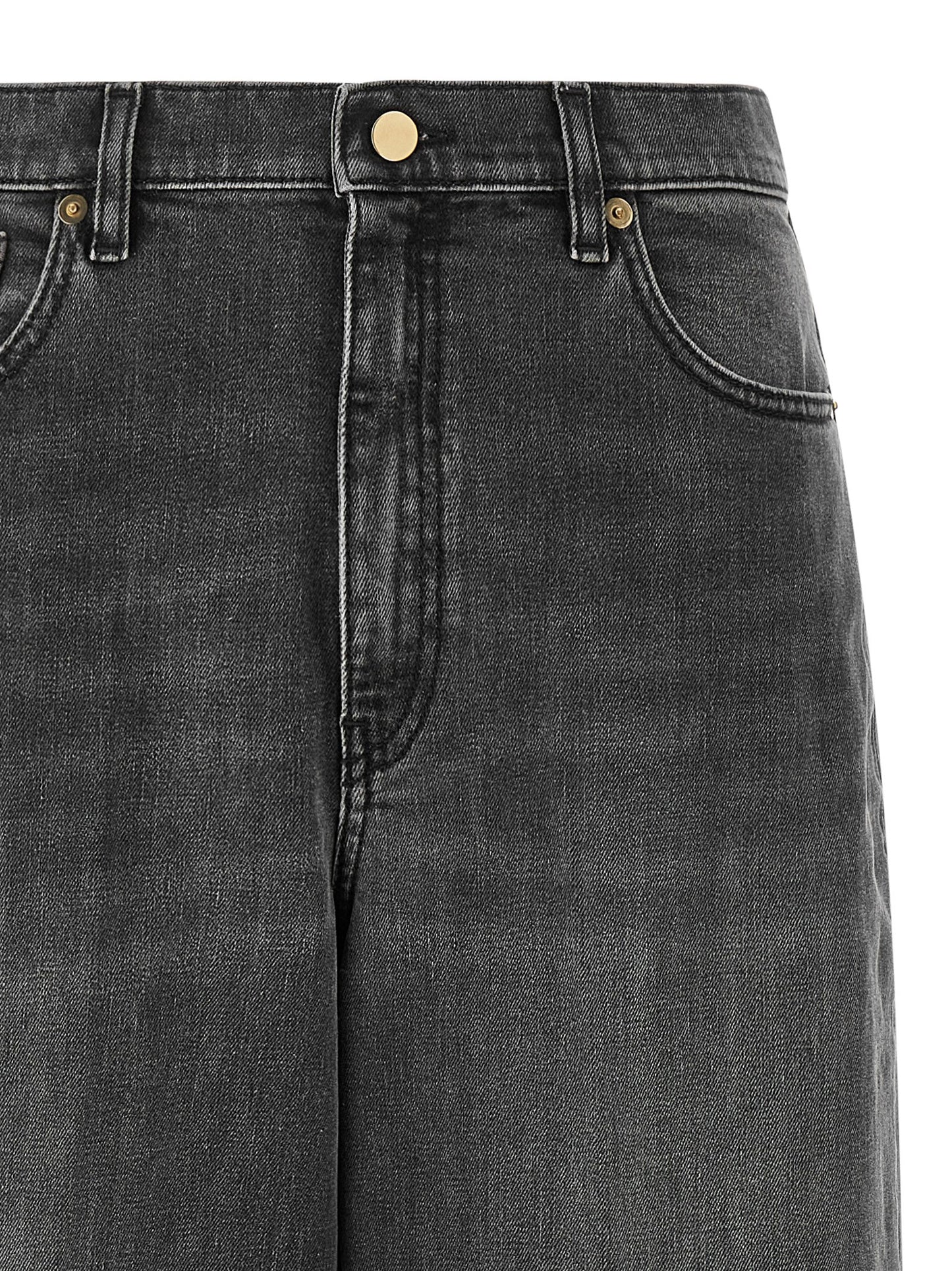 Fabiana Filippi Gray Cotton Relaxed Fit Jeans