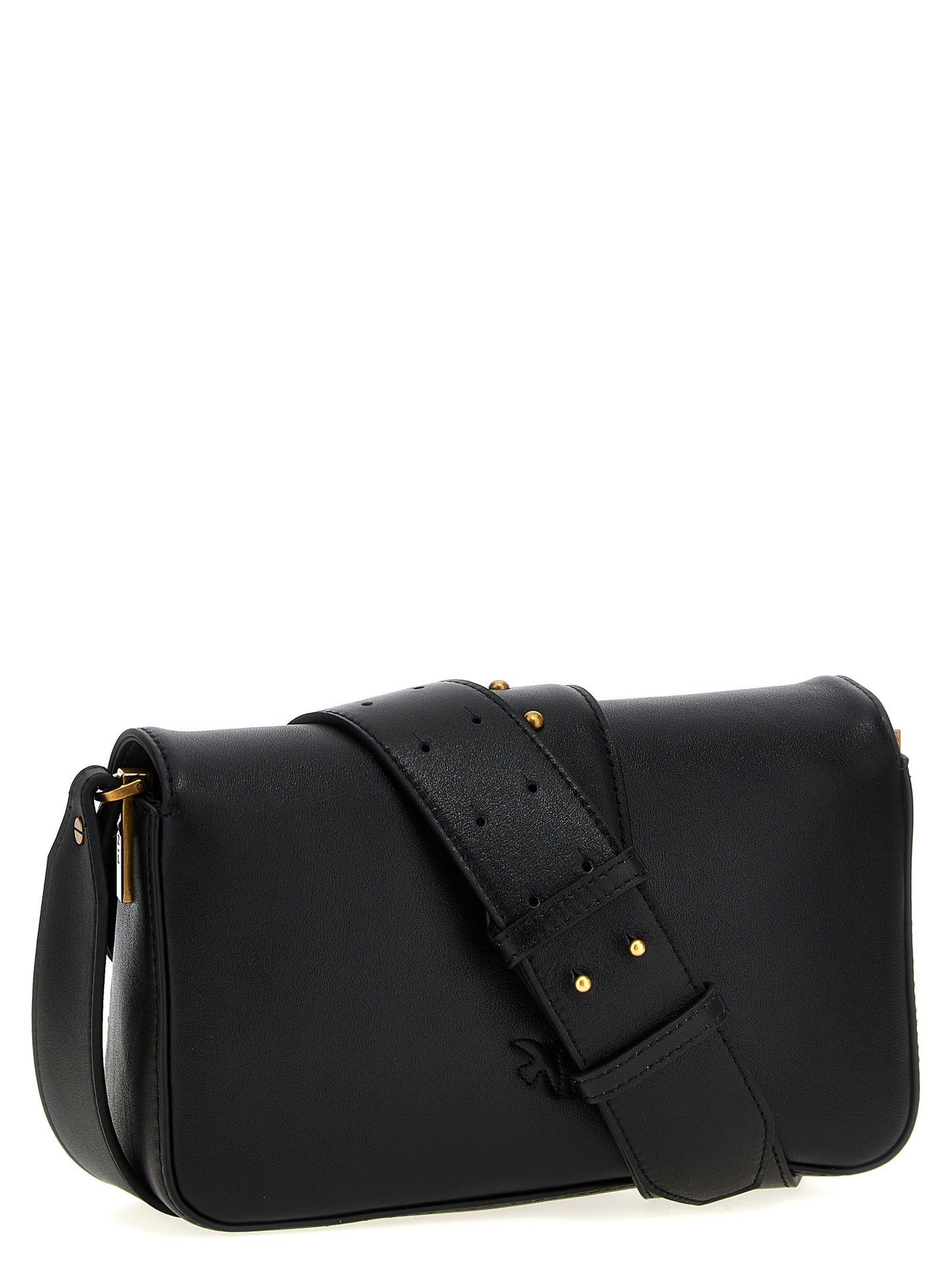 PINKO Black Calfskin Shoulder Bag