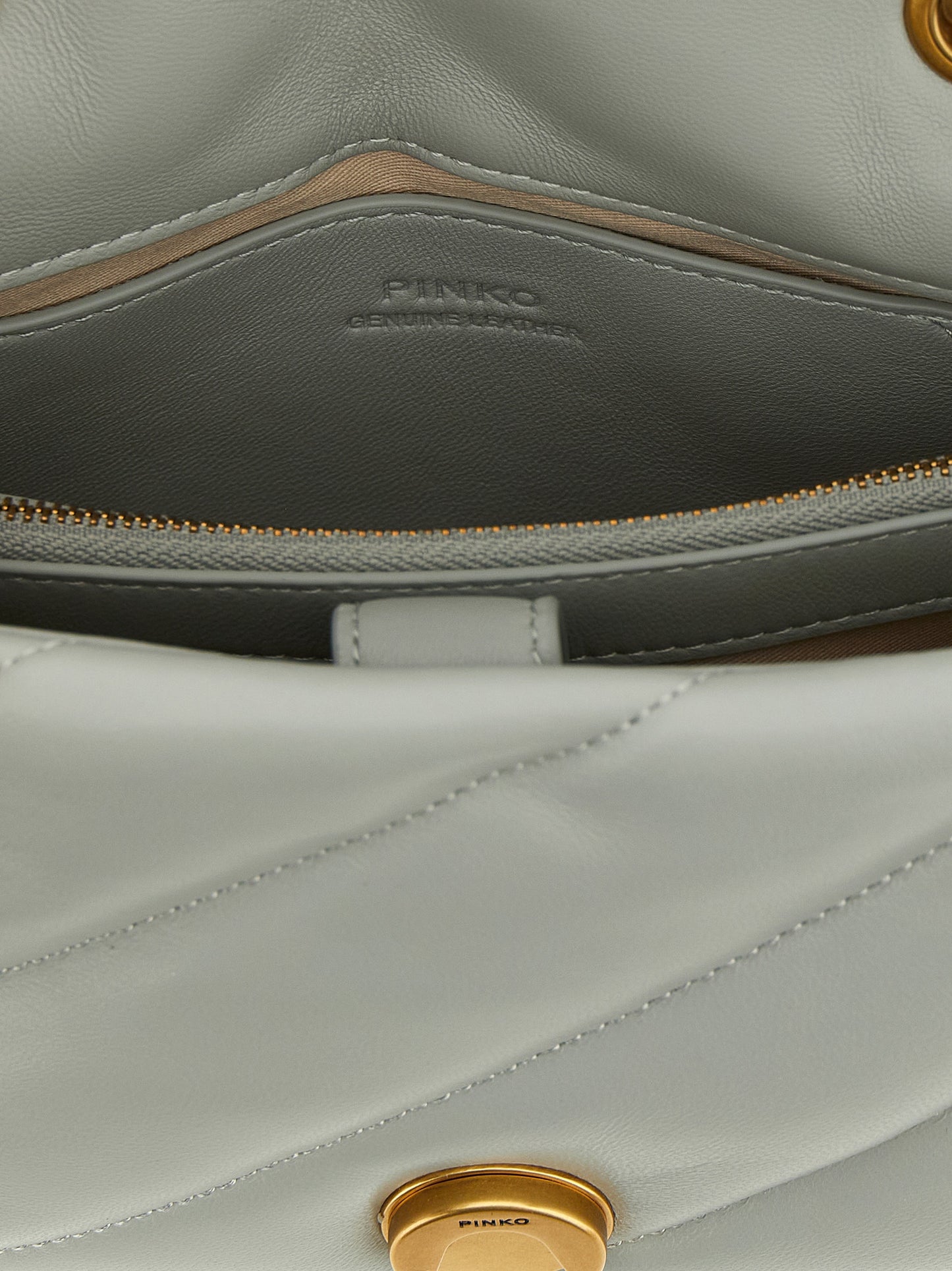 PINKO Gray Lamb Fur Crossbody Bag