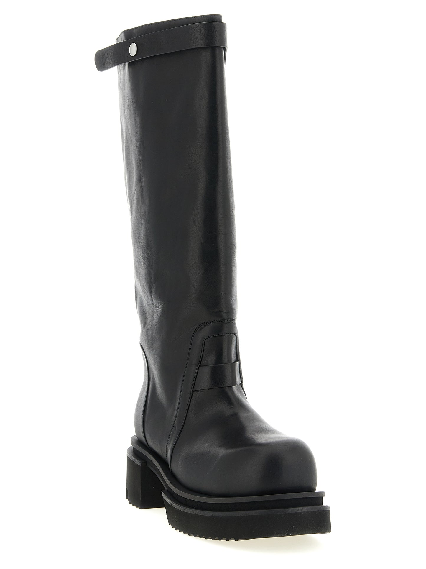 Rick Owens Black Calfskin Over The Knee