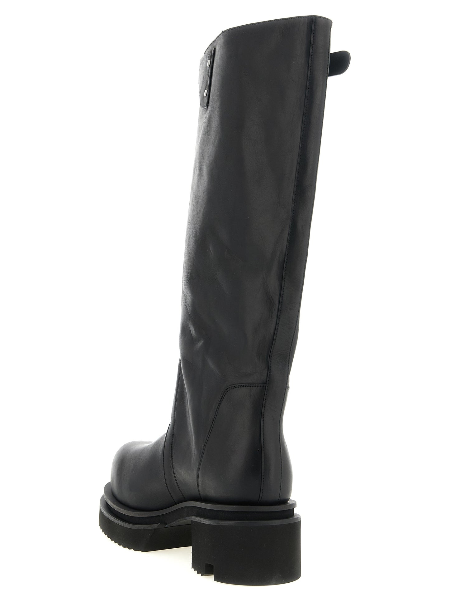 Rick Owens Black Calfskin Over The Knee
