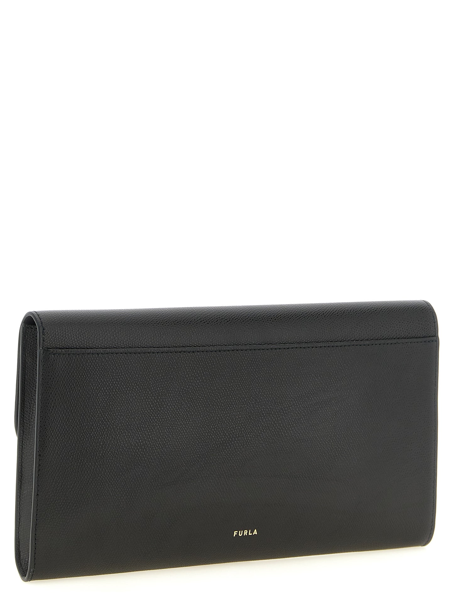 Furla Black Calfskin Clutch Bag