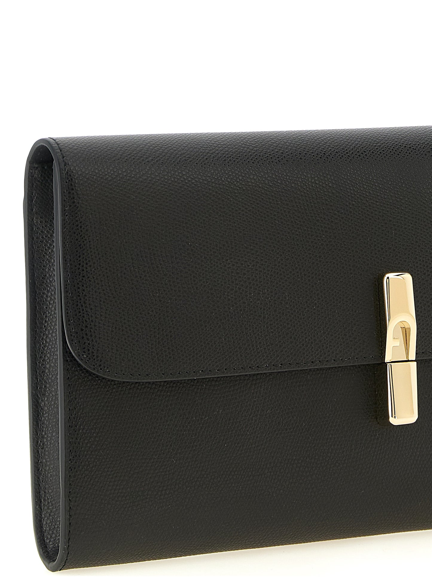 Furla Black Calfskin Clutch Bag