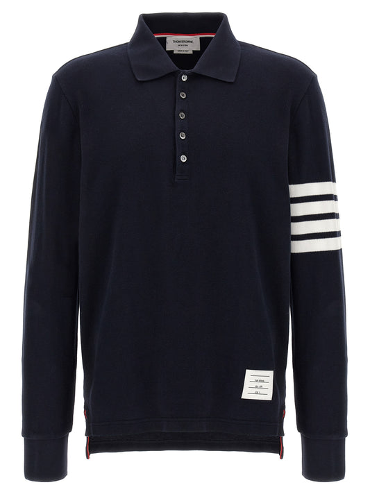 Thom Browne Blue Cotton Polo Shirt