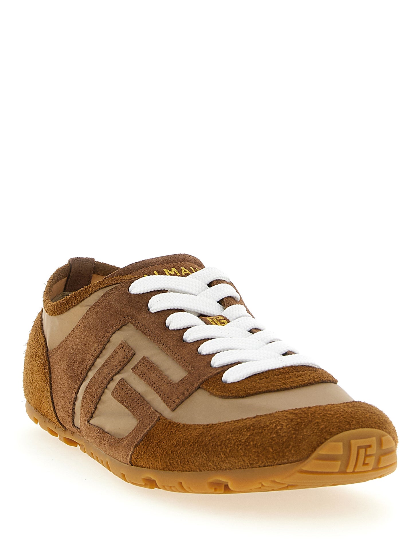 Balmain Brown Calfskin Sneakers