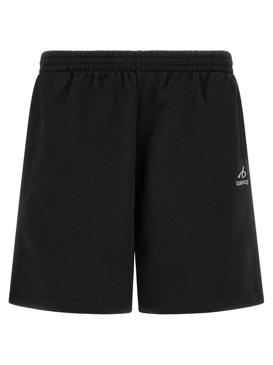 Balenciaga Black Cotton Bermuda Shorts