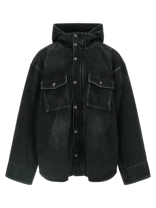 Balenciaga Black Cotton Denim Jacket