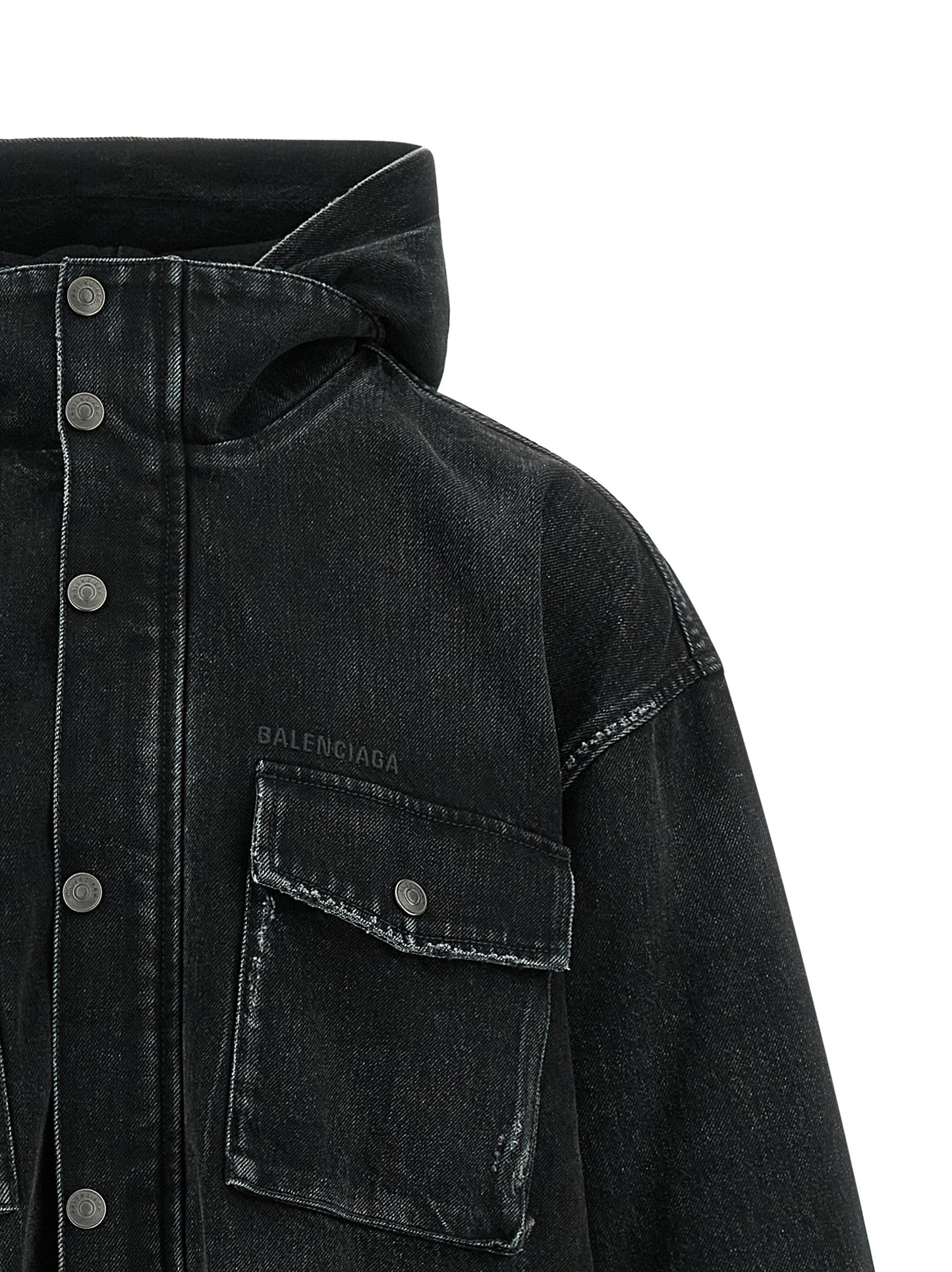 Balenciaga Black Cotton Denim Jacket