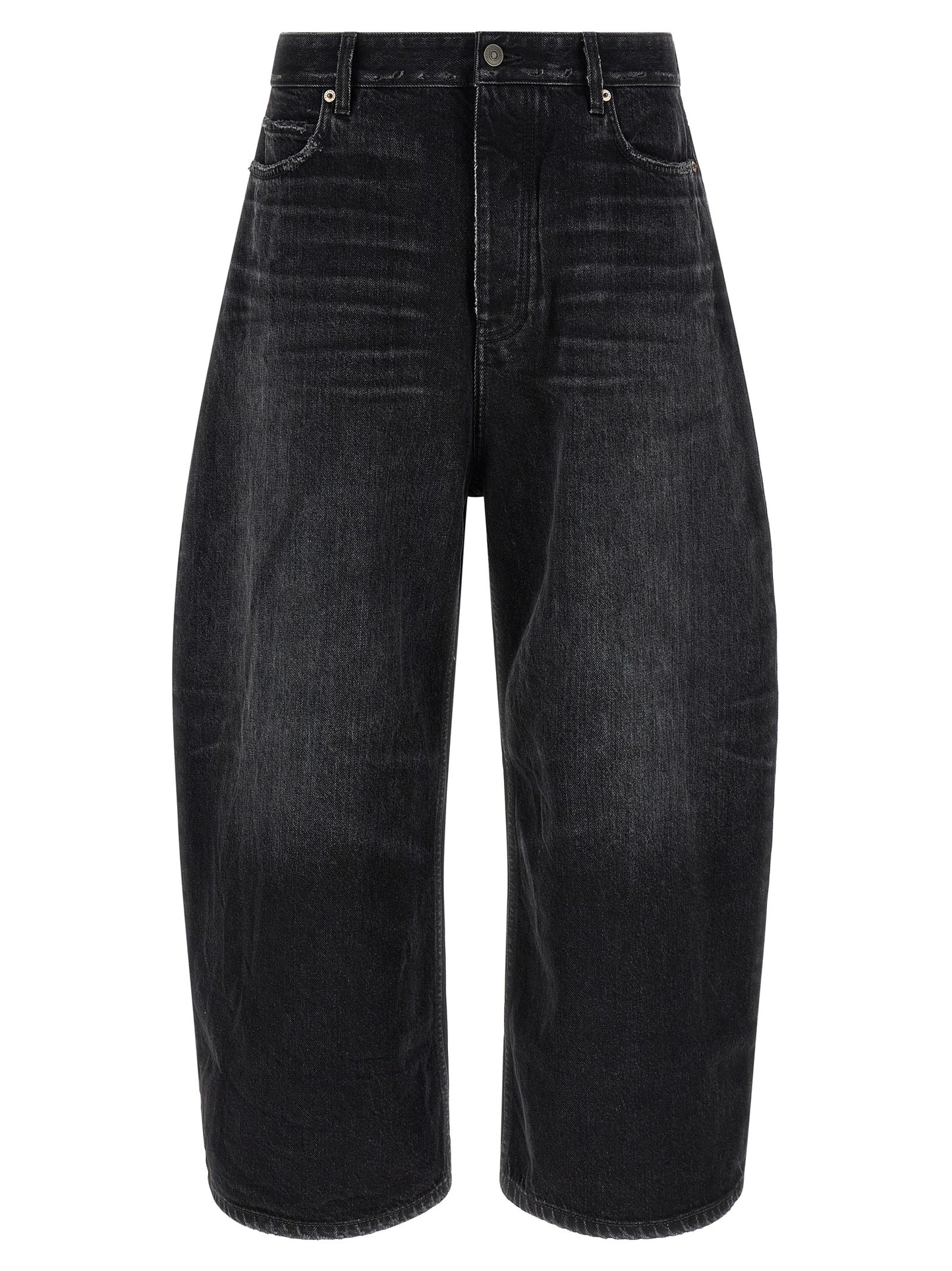 Balenciaga Black Cotton Cropped Jeans