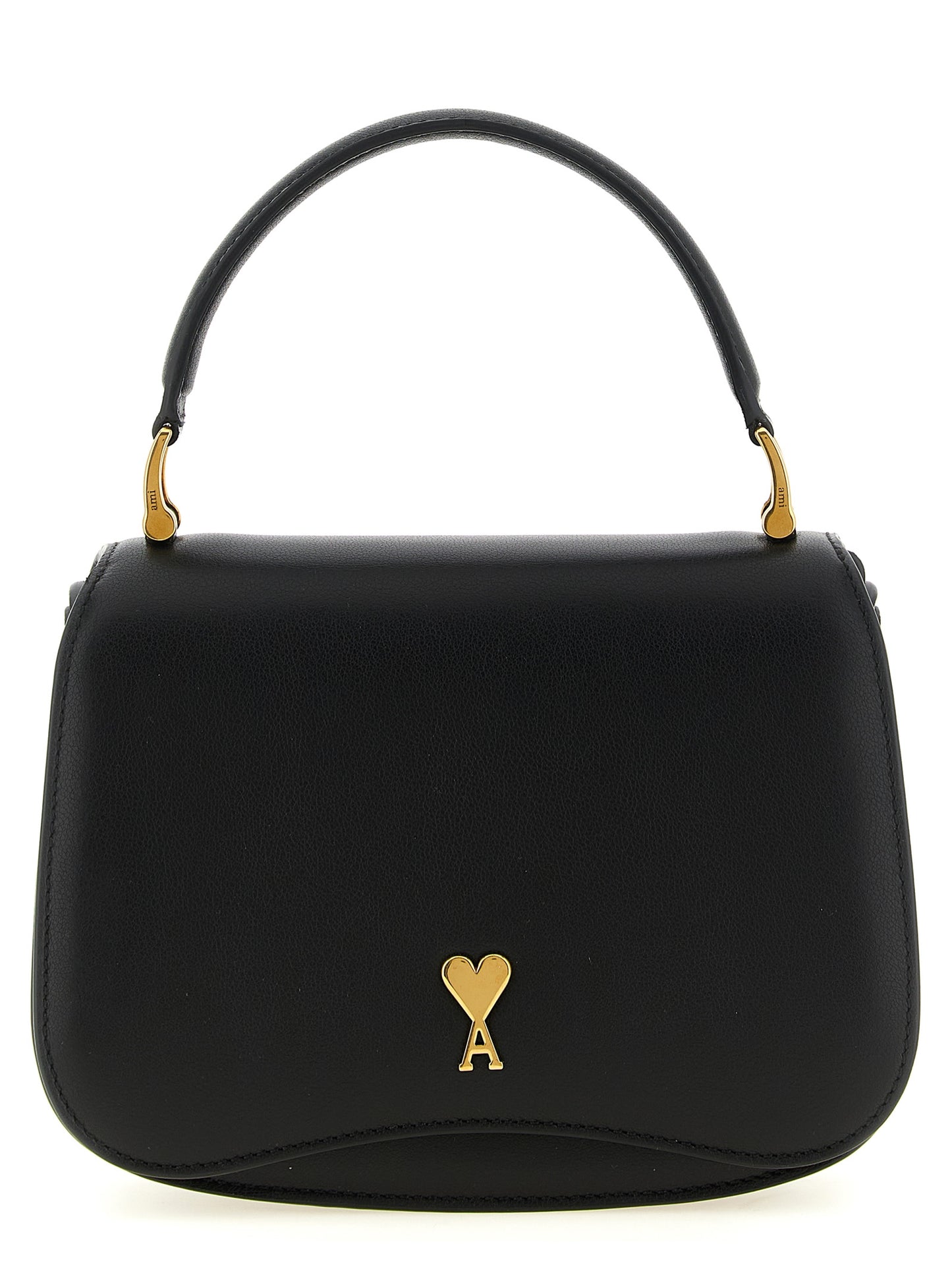 Ami Paris Black Cowhide Handbag