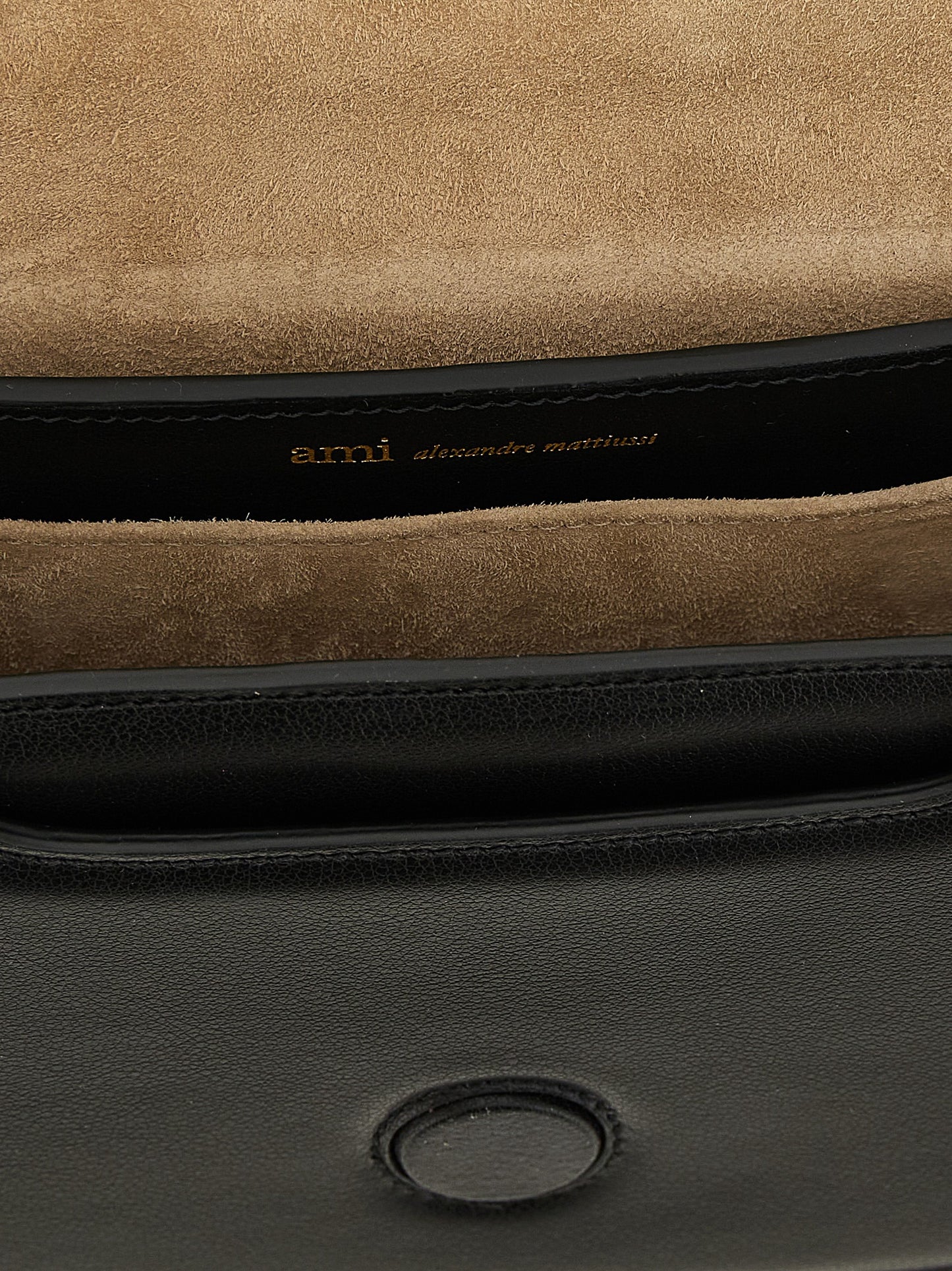 Ami Paris Black Cowhide Handbag