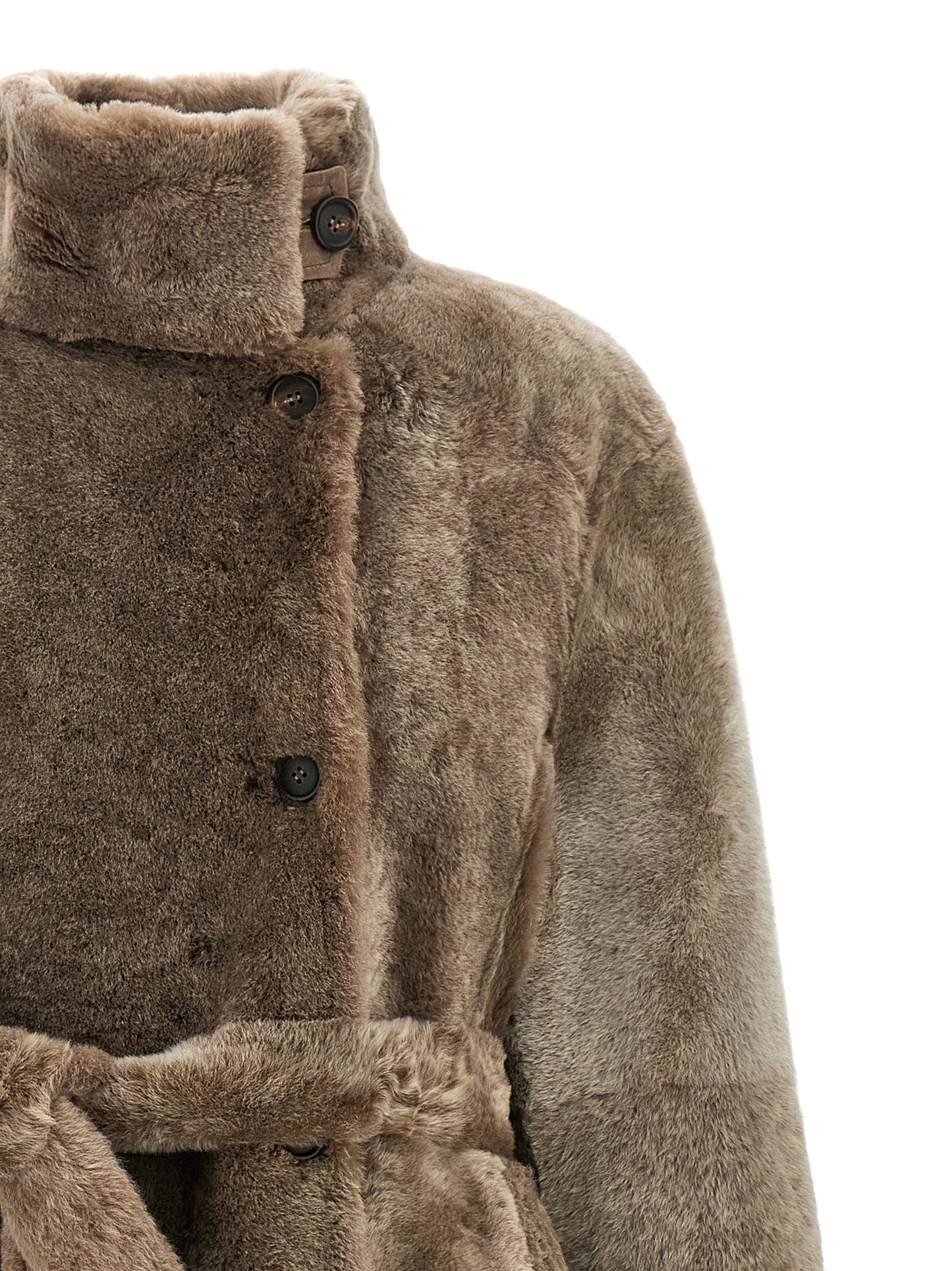 Brunello Cucinelli Brown Lamb Leather Coat