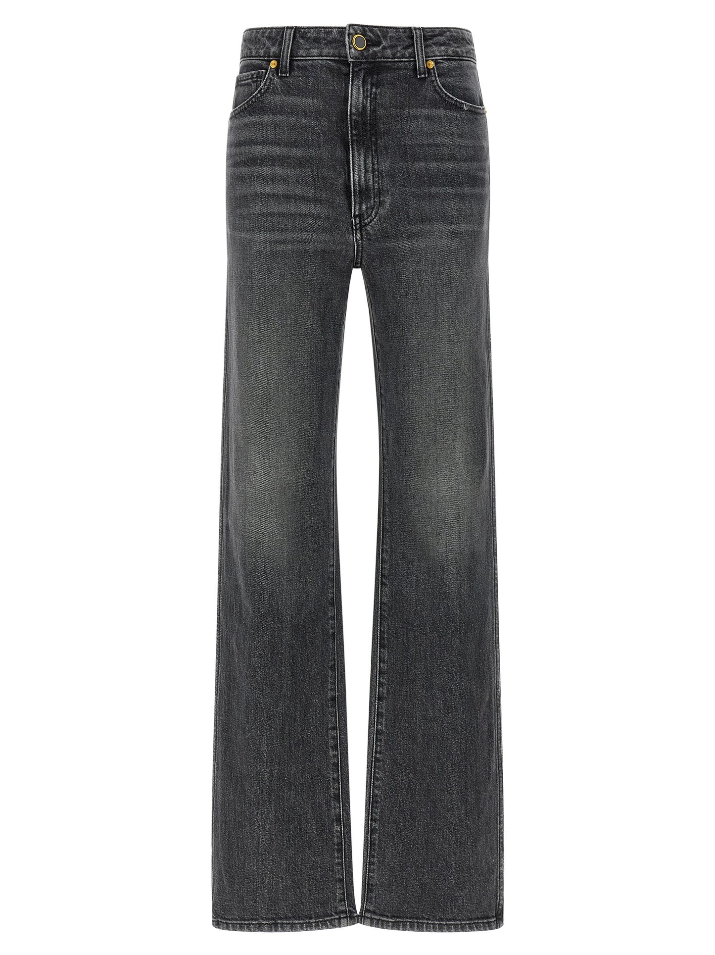 Khaite Gray Cotton Straight-Leg Jeans