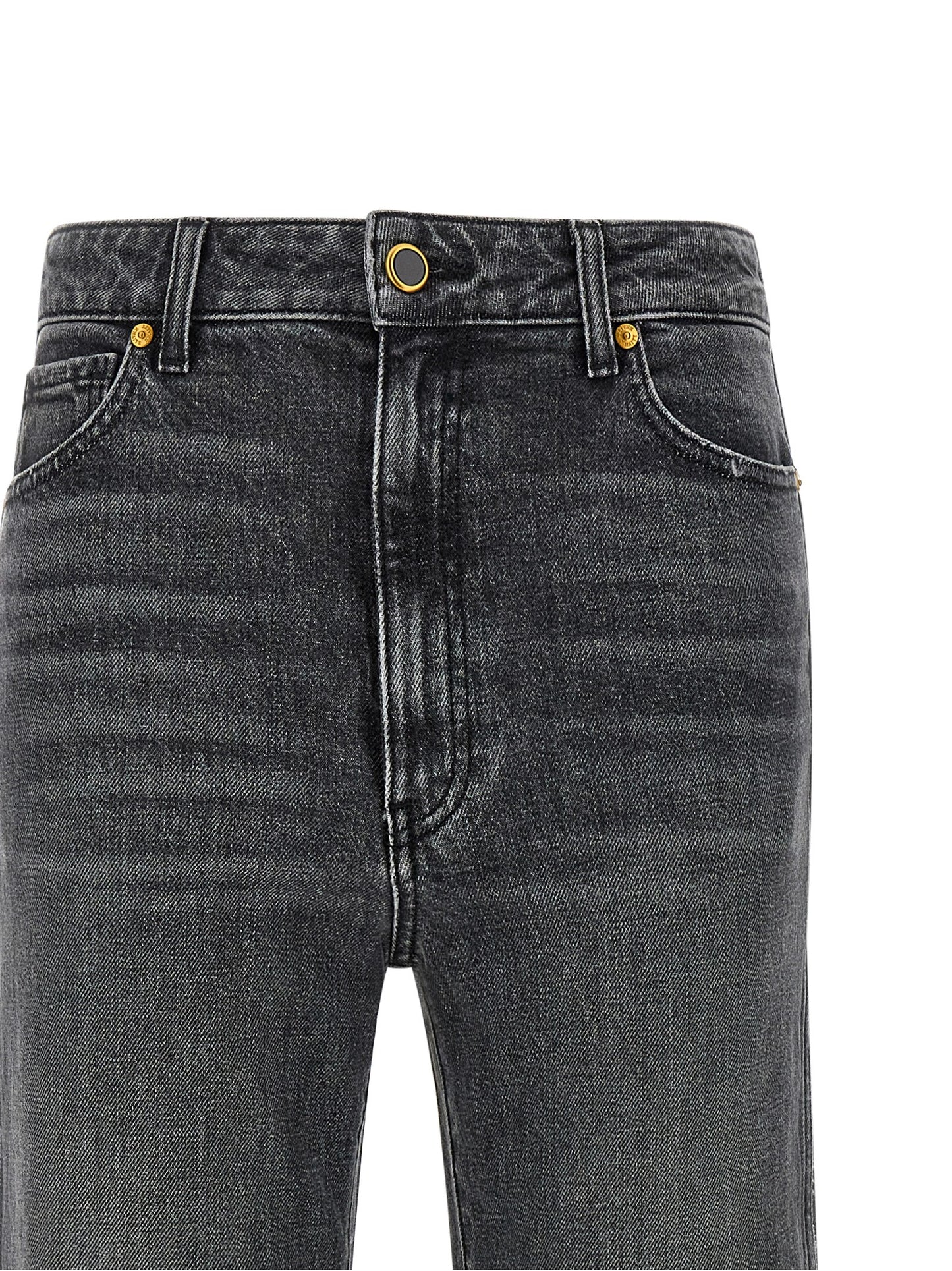 Khaite Gray Cotton Straight-Leg Jeans