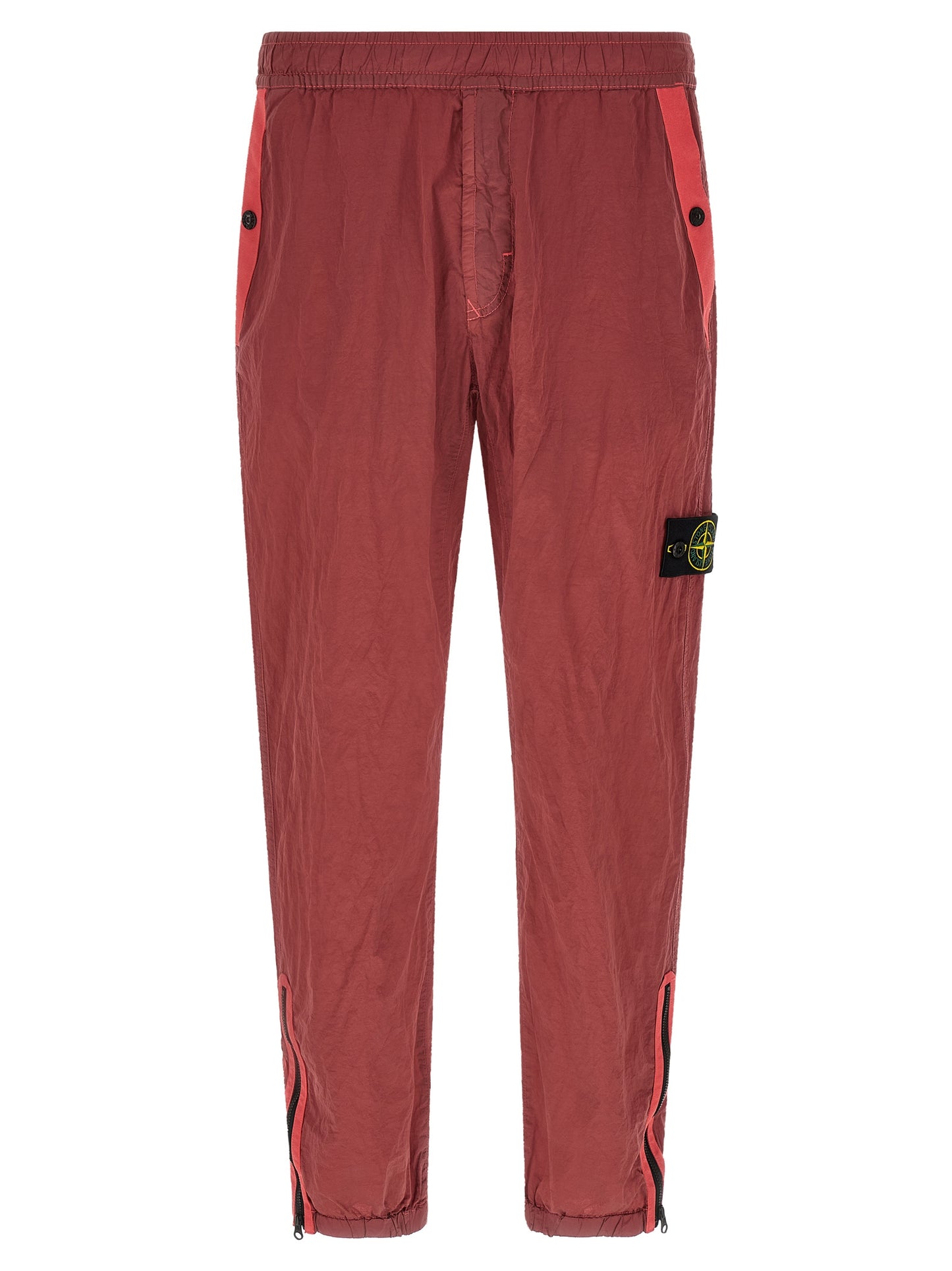 Stone Island Red Polyamide Joggers (Workout Pants)