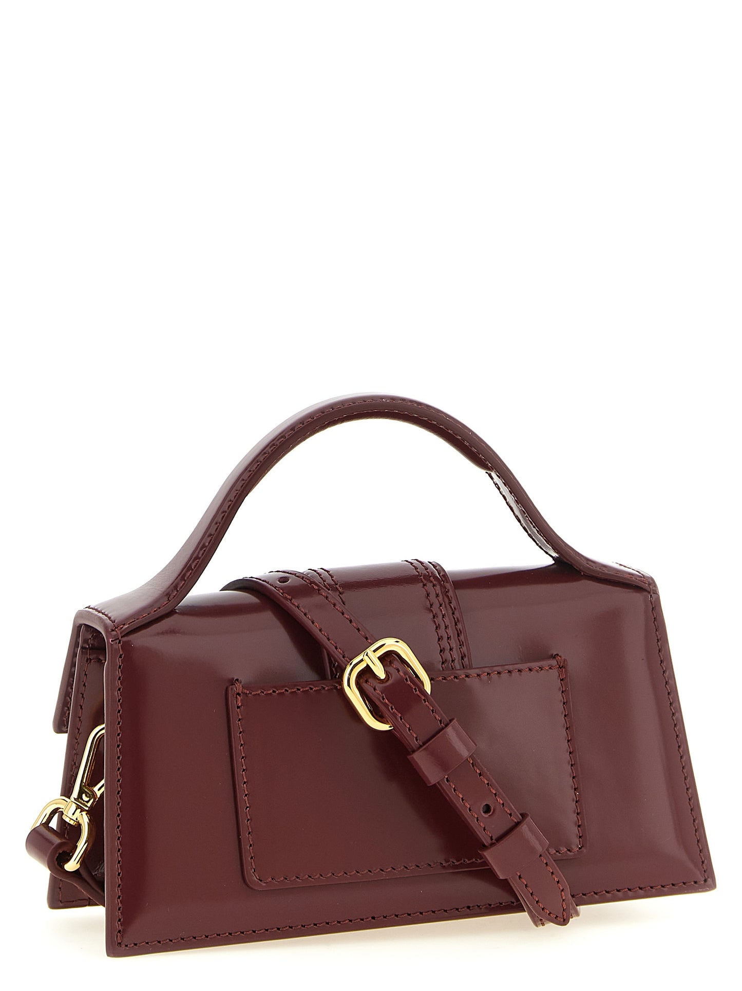 Jacquemus Bordeaux Calfskin Handbag