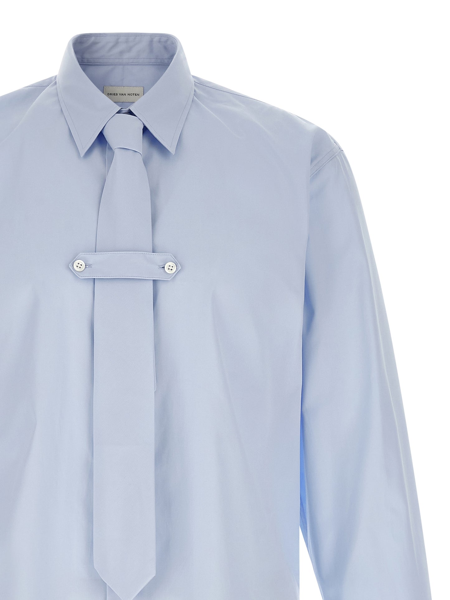 Dries Van Noten Blue Cotton Blouse