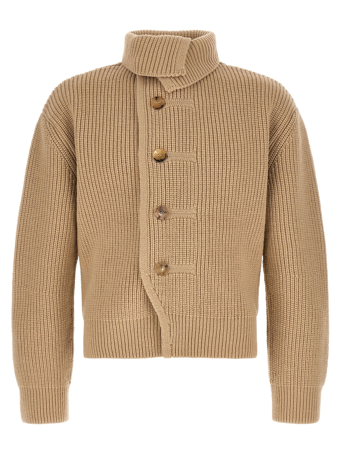 Dries Van Noten Beige Wool Cardigan