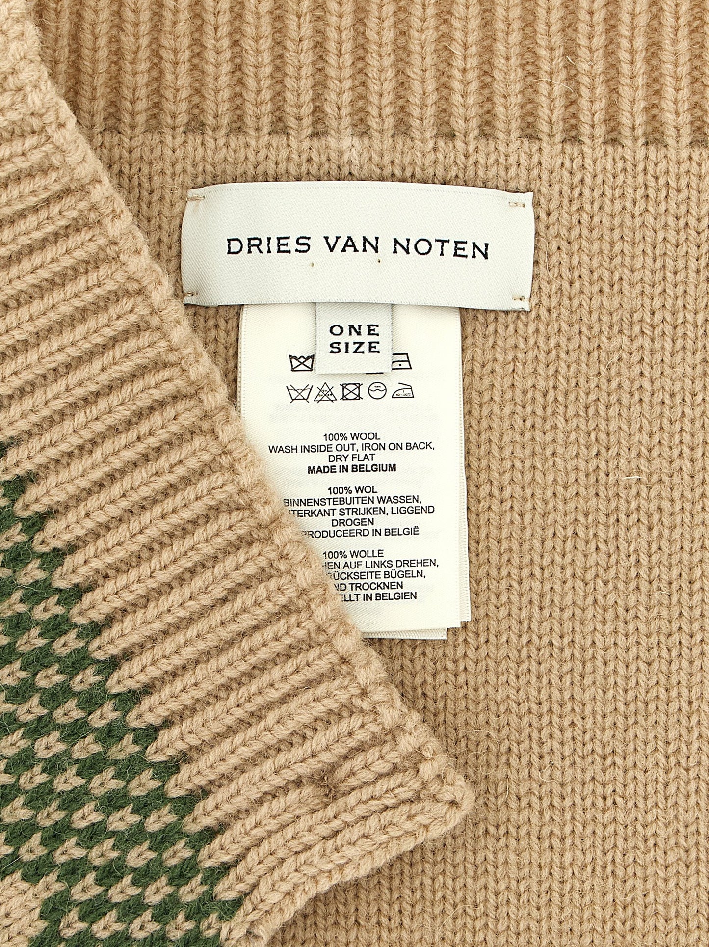 Dries Van Noten Beige Wool Scarf