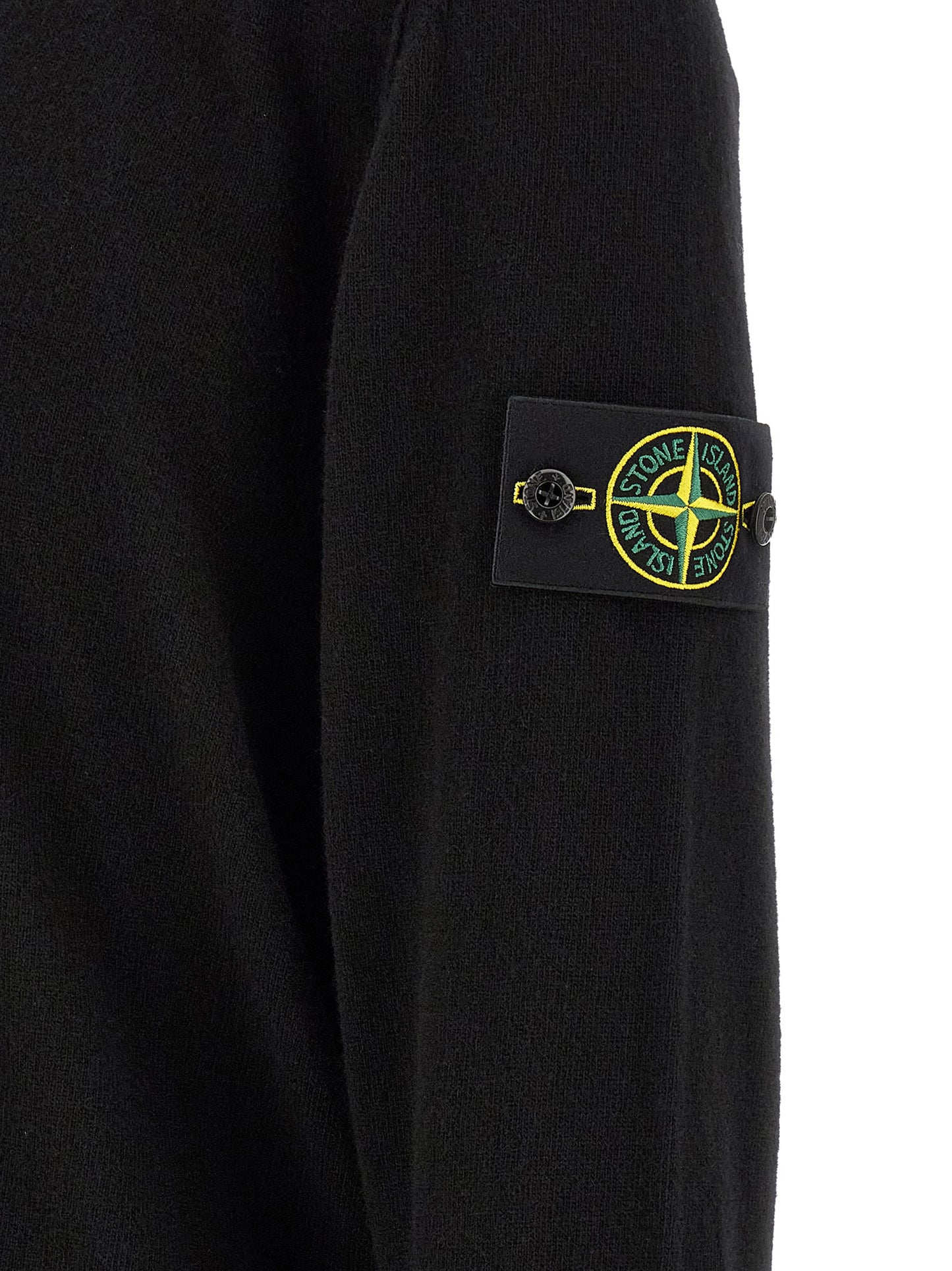 Stone Island Black Virgin Wool Polo Shirt