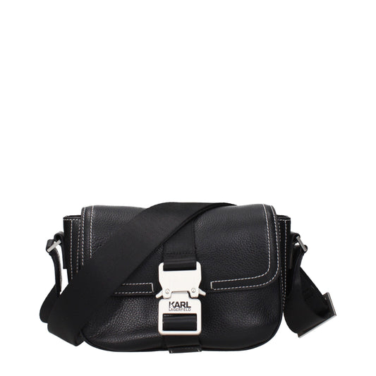 Karl Lagerfeld Black Leather Crossbody Bag