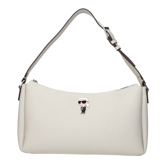 Karl Lagerfeld Gray Leather Shoulder Bag