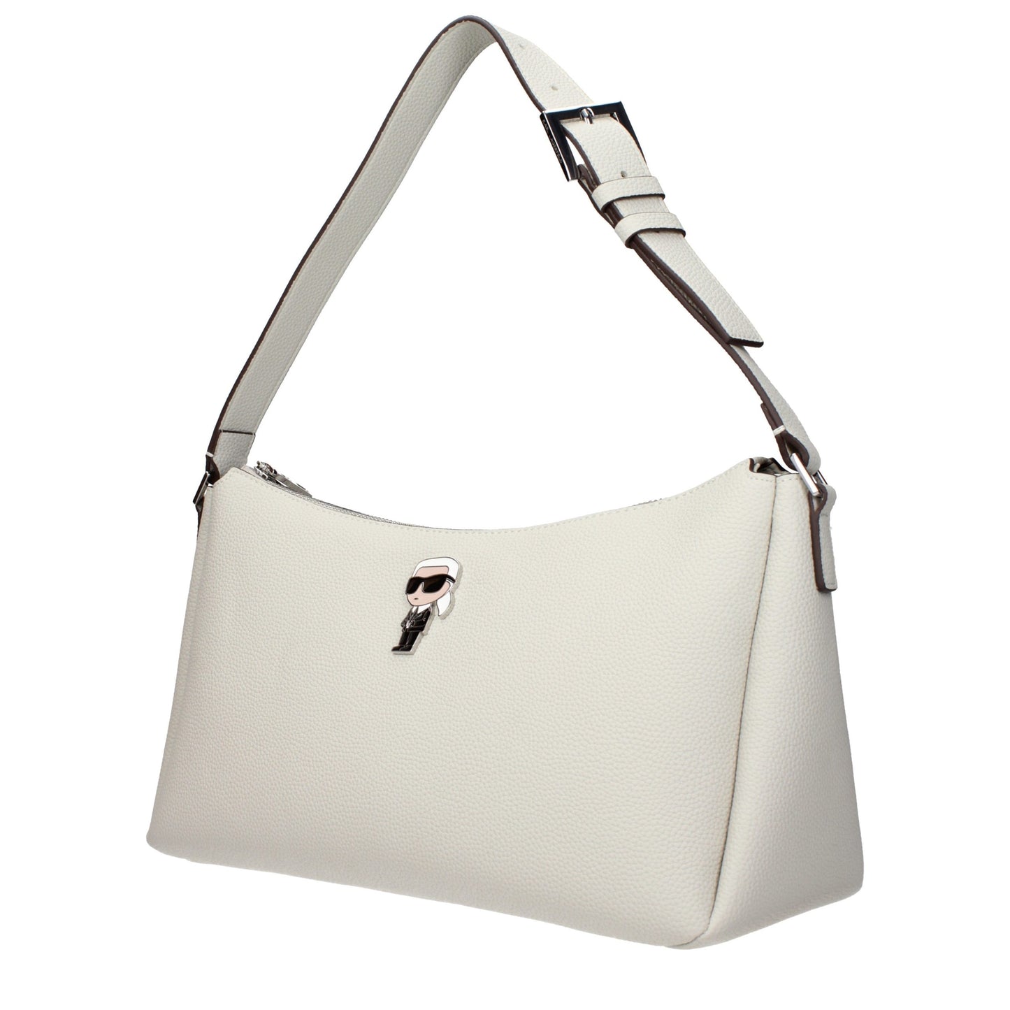 Karl Lagerfeld Gray Leather Shoulder Bag