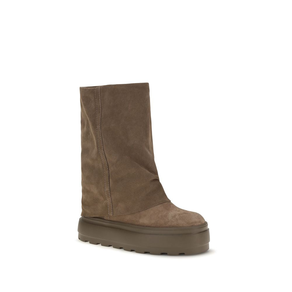 Casadei Brown Calf Leather Bos Taurus Flat Boots
